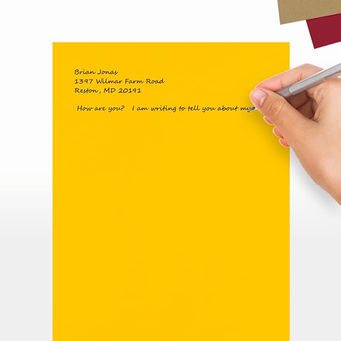 LUXPaper 8.5" x 11" Paper | Letter Size | Sunflower Yellow | 80lb. Text | 50 Qty - Image 5