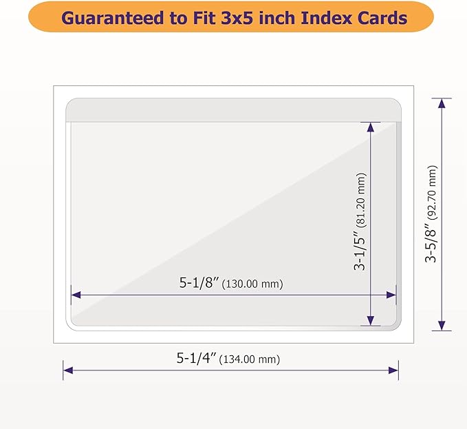 Clear Adhesive 3" x 5" Index Card Pockets - Image 3