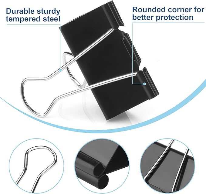 48 Pack Extra Large Binder Clips 2 Inch Paper Clip Large Binding Clip, Jumbo - Image 3