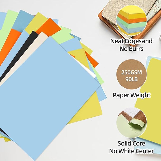30 Sheets Green Cardstock 8.5'' x 11'', 250gsm/90lb Heavyweight Cover Cardstock - Image 3