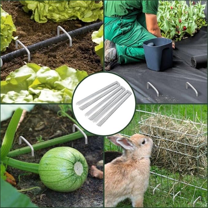 FEED GARDEN 4 Inch 25 Pack Galvanized Landscape Staples 11 Gauge Anti-Rust - Image 6