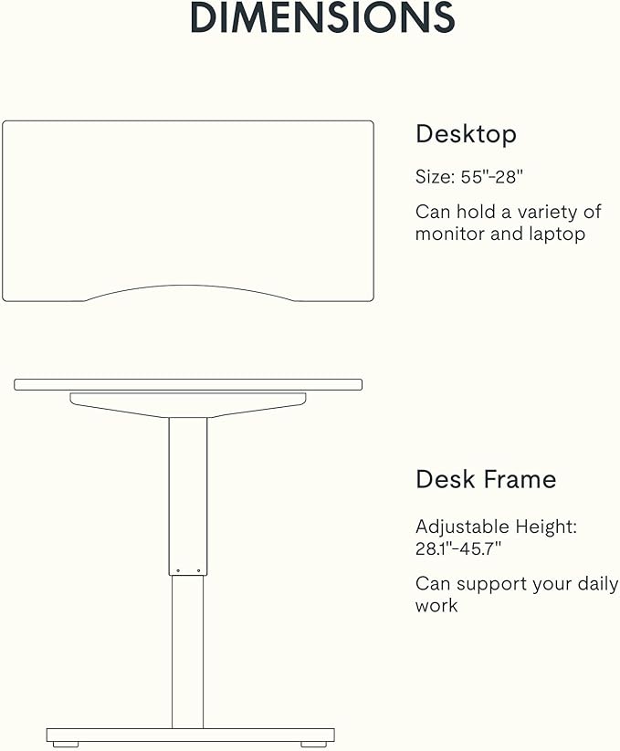 FLEXISPOT EN1 Bamboo Standing Desk, 55 x 28 Inches Whole-Piece Electric - Image 6