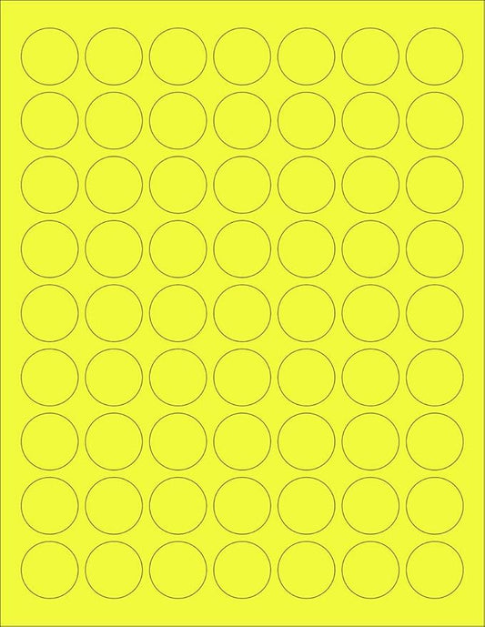 8-1/2 x 11" Neon Color High Light Fluorescent Labels by NextDayLabels