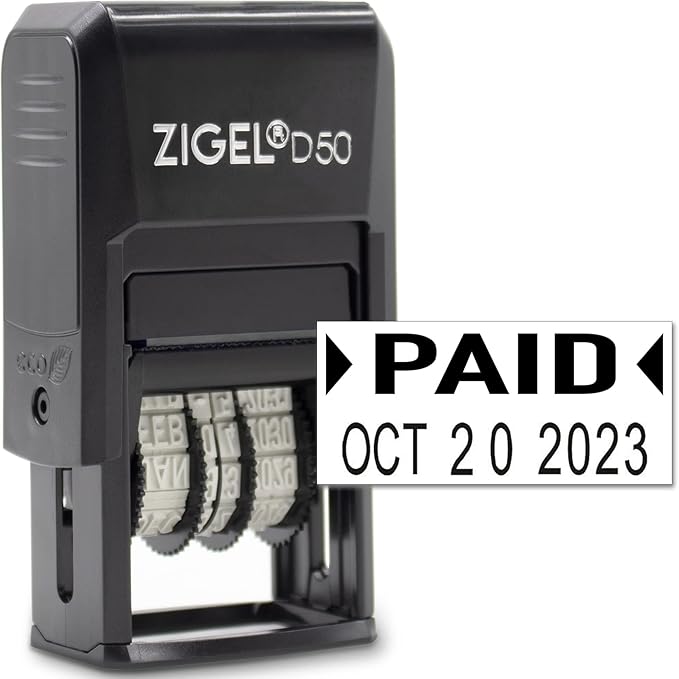 ZIGEL D50 Date Stamp with Paid by ZIGEL