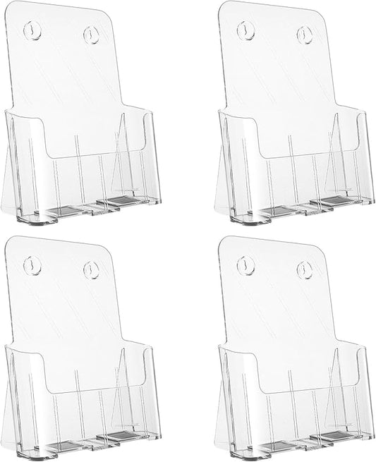 Argvey Acrylic Brochure Holder 8.5 x 11 inches, 4 Pack Clear Brochure Display by Argvey