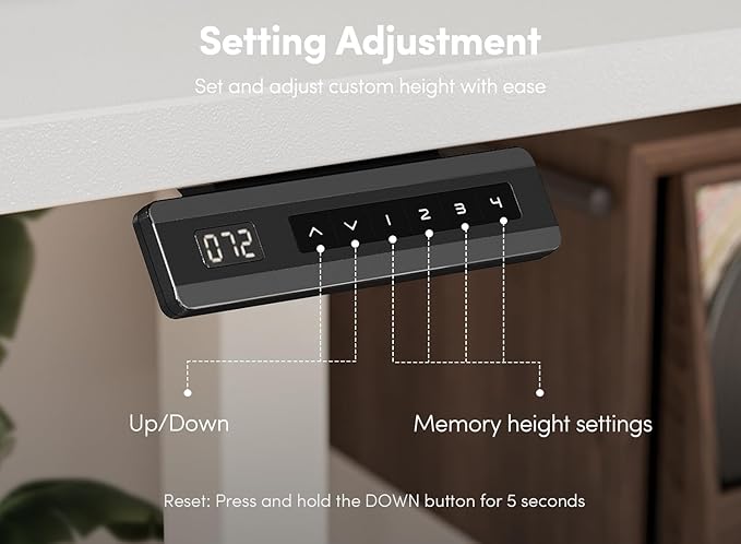 FEZIBO 63 x 28 Inch Deeper Height Adjustable Electric Standing Desk - Image 5