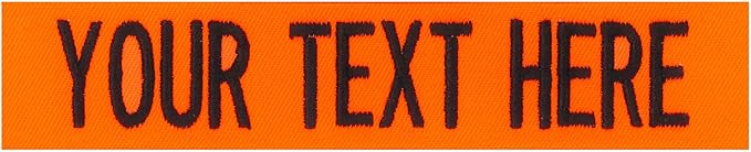 Custom Uniform Name Tapes Solid Colors. Neon Orange Fabric, 3.5 Inch Sew on by NORTHERNSAFARI