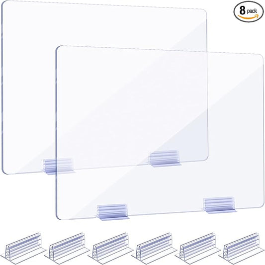 Weysat 6pcs Counter Desk Acrylic Panels Holder and 2 Pcs Acrylic Desk Divider by Weysat
