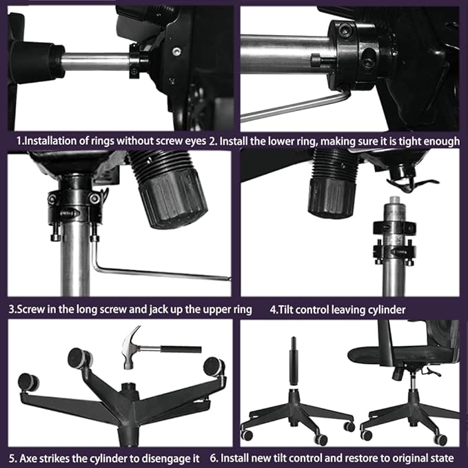 Gjpwyfdc Office Chair Tilt Mechanism Replacement, Heavy Duty 3.1'' X 3.1''- - Image 4