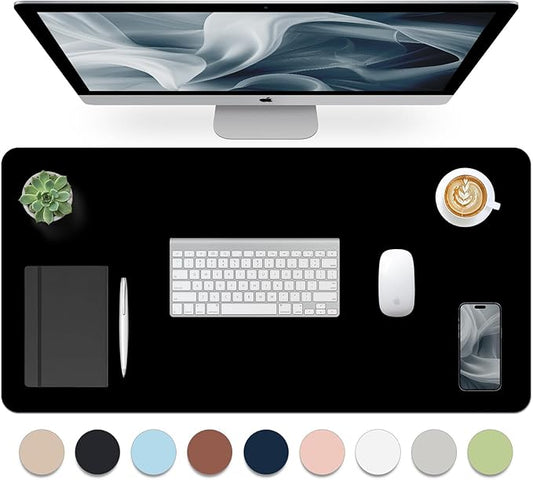 Leather Desk Pad, Mouse Pad, Non-Slip Desk Protector Mat, Leather Desk Blotter by Bloss