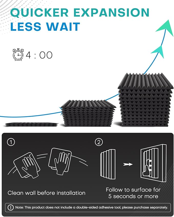 120 Pack Acoustic Foam Panels, High Density Acoustic Panels Sound Absorbing - Image 8