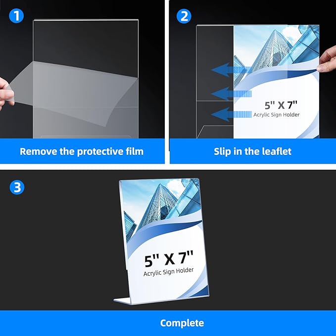 6 Pack Slanted Back Acrylic Sign Holders 5x7 - Image 4