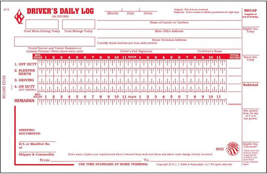 Driver Daily Log Book 25-pk. by JJKellerAssociatesInc