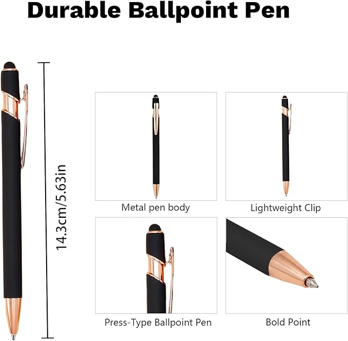 CRME Ballpoint Pen 2-in-1 Stylus Bulk Custom Pens Personalized Engraved Metal - Image 3