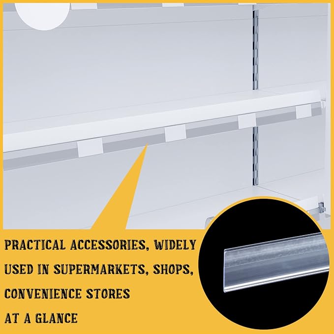 Fainne 50 Pcs Shelf Label Strips 1.5''H x 48''L Self Adhesive Shelf Label - Image 6