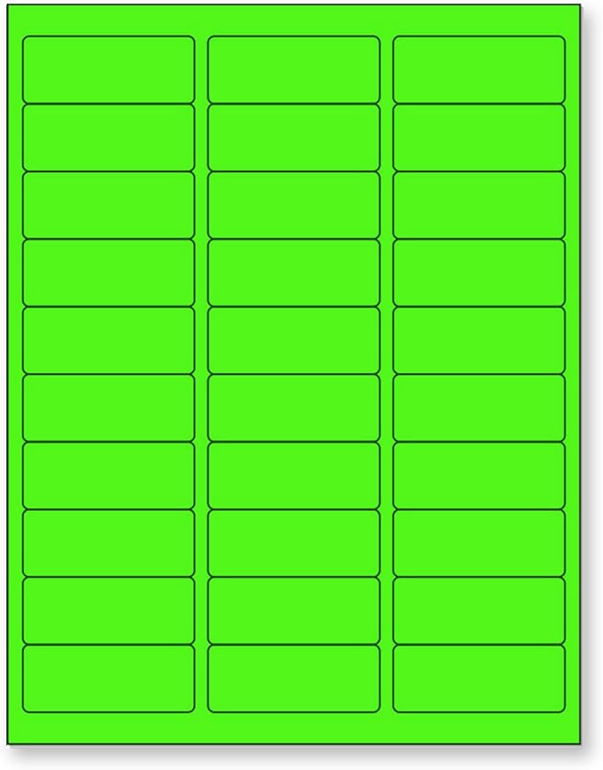 8-1/2 x 11 Neon Color High Light Fluorescent Labels by NextDayLabels