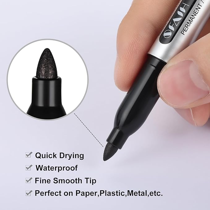 SFAIH Black Permanent Markers Bulk - Image 2