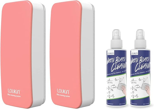 loukin 2 Pack Magnetic Dry Erase Eraser, Glass Board Remover, 3.4 fl oz by LOUKIN