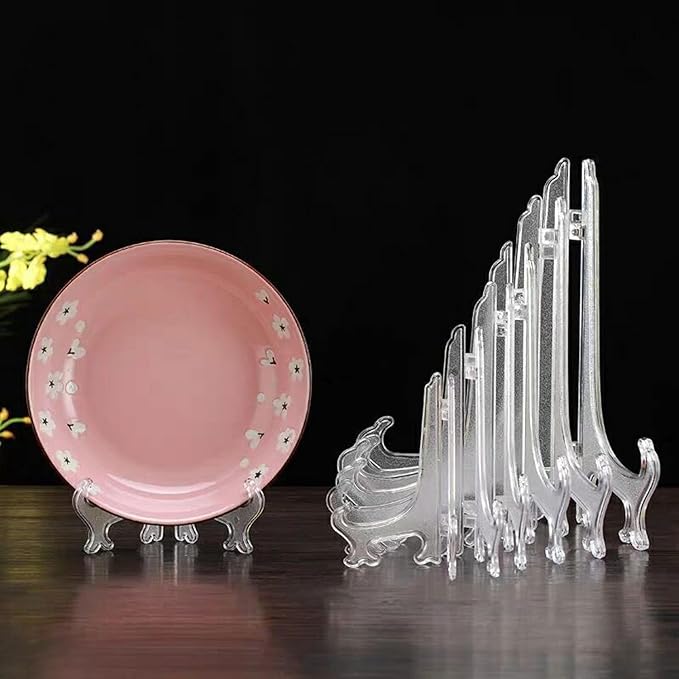 LonlyEagle 6 Pack 10 Inch Clear Plastic Easels or Stand/Plate Holders to - Image 4