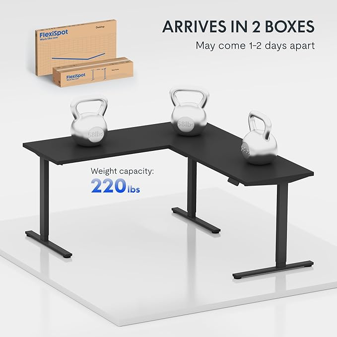 FLEXISPOT L Shaped Standing Desk, 63 x 47 Inch Electric Height Adjustable - Image 7
