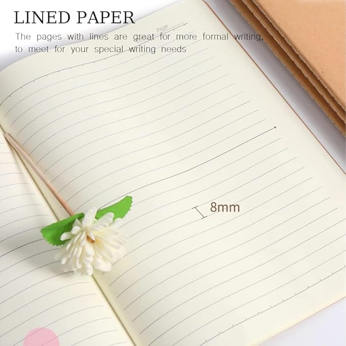 Bulk A5 Journal Notebook, Kraft Cover 60 Pages Lined Paper Journal - Image 4