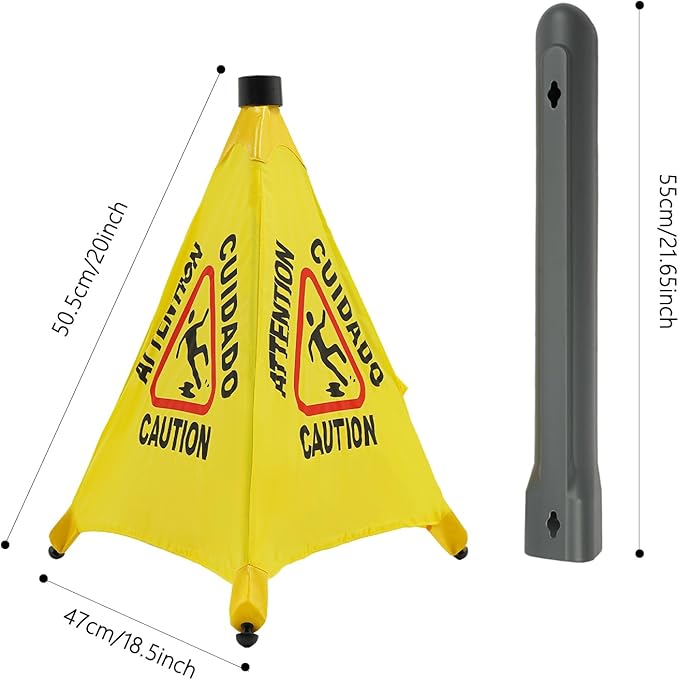 20 inch Wet Floor Sign 6 Pcs, Pop up Foldable Wet Safety Signs - Image 3