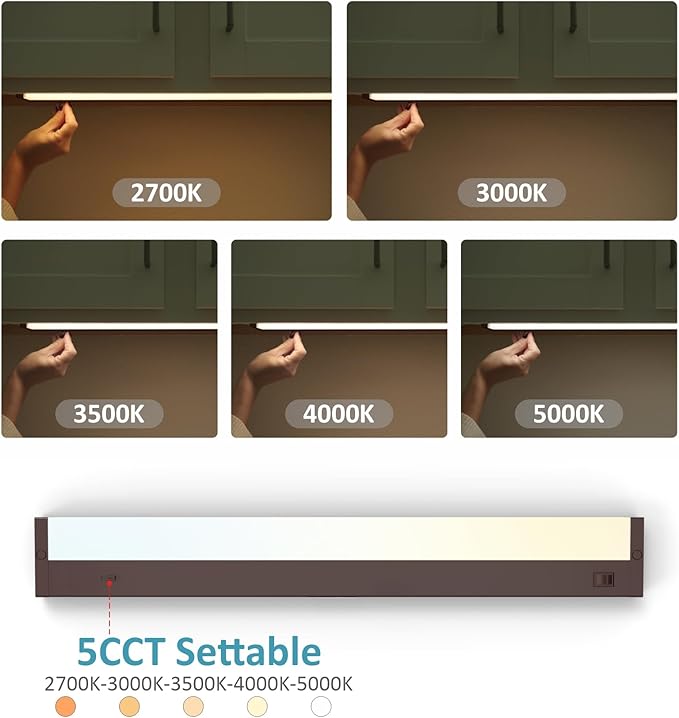 Leetdud LED Under Cabinet Lighting Hardwired or Plug in, 40 Inch 20W, Dimmable - Image 3