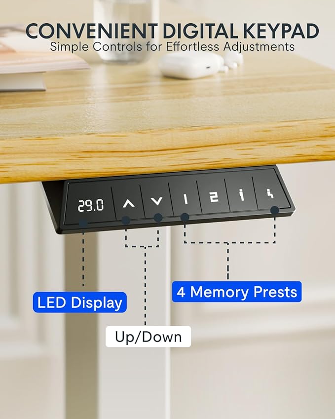 FLEXISPOT EN1 One-Piece Solid Wooden Standing Desk 55 x 24 Inches Height - Image 8