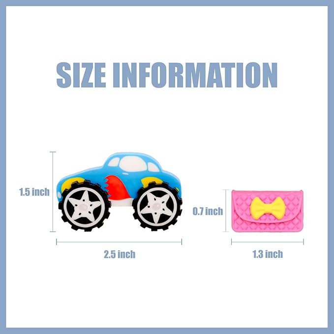 CLOCK KING 182pcs 3D Cute Kids Erasers, Random Desktop Pet Toys Gifts, - Image 2