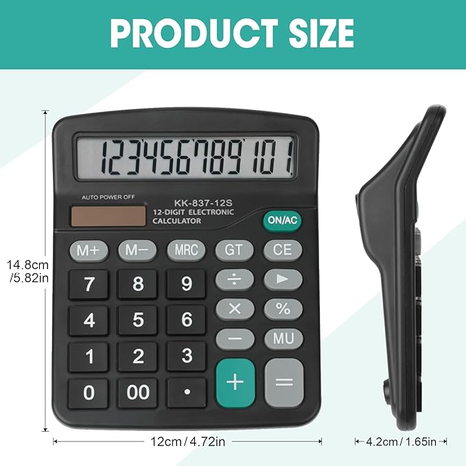 5 Pack Calculator Bulk, 12 Digits Calculators Desktop - Image 5