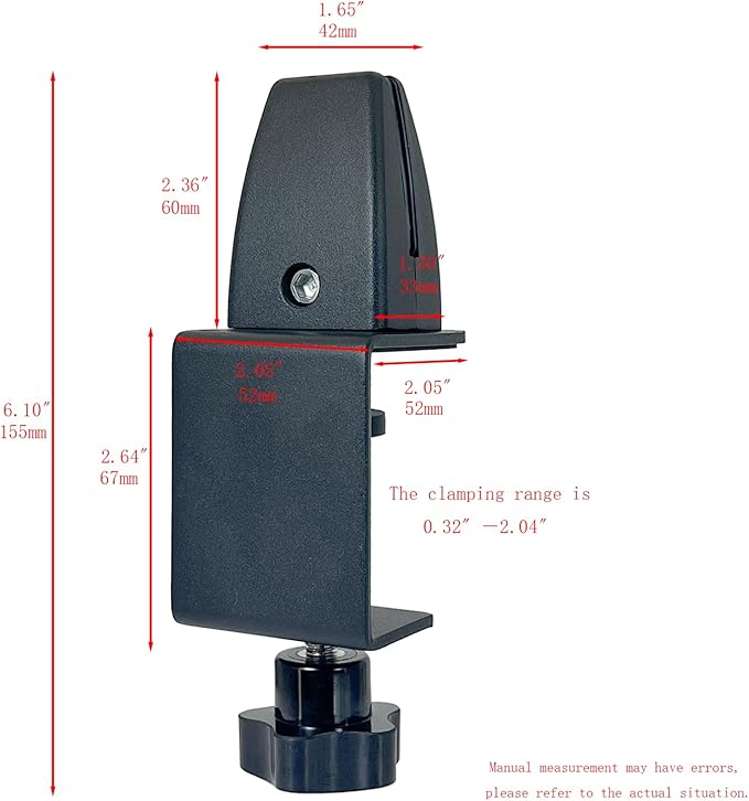 Jhanw Desk Divider Clamp For 1/8" To 0.51" Panel, Adjustable Desk Partition - Image 2