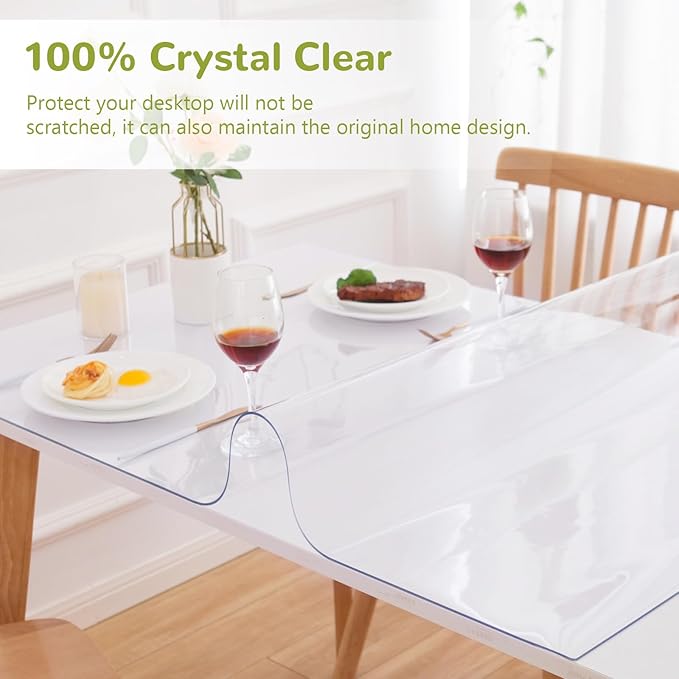 Eisdroma 22 x 48 Inch Clear Table Cover Protector, 1.5mm Thick Plastic - Image 5