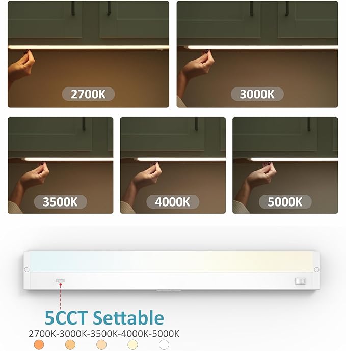 Leetdud LED Under Cabinet Lighting Hardwired or Plug in, 12 Inch 6W, Dimmable 5 - Image 3