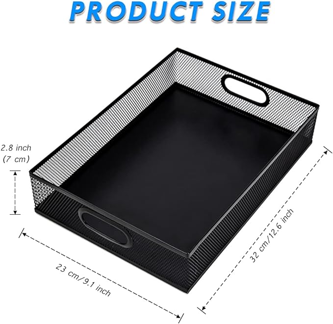 EsOfficce 2Pcs Desk Drawer Organizer, Stable Metal Mesh Desk Storage Tray - Image 7