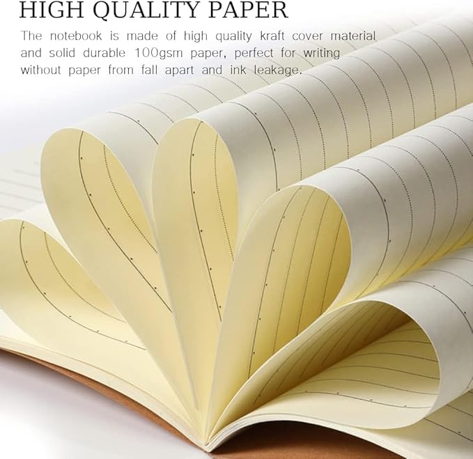 Bulk A5 Journal Notebook, Kraft Cover 60 Pages Lined Paper Journal - Image 3