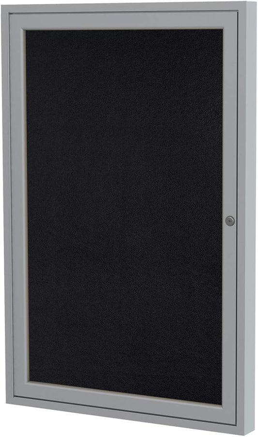 Ghent 36"x30" 1-Door indoor Enclosed Recycled Rubber Bulletin Board, Shatter by Ghent