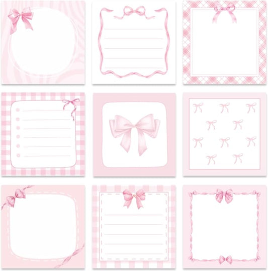 Pink Bow Sticky Notes Gifts by Lovarywow