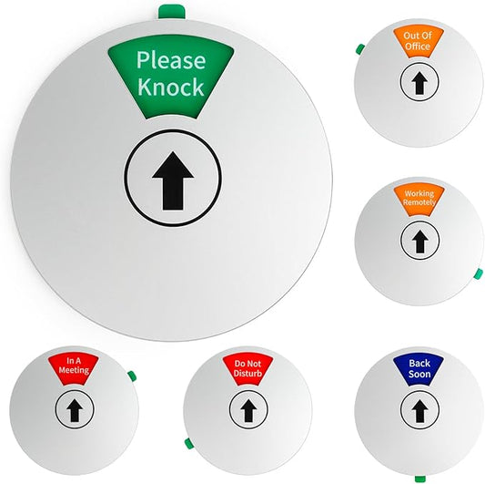 6-Sided Office Door Sign with Magnetic & Adhesive Backing by Unknown