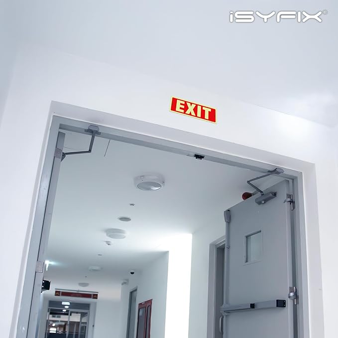 iSYFIX Exit Glow in the Dark Sign – 6 Pack 12x4 Inch – 40 mil Thick Polystyrene - Image 7