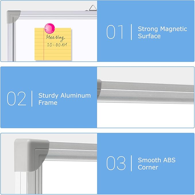 DOLLAR BOSS Large White Board 72 x 40 Inch Foldable Magnetic Whiteboard - Image 4