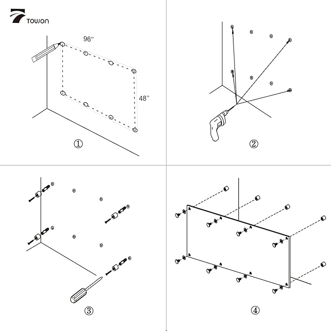 TOWON 8 x 4ft Glass Whiteboard Wall, Big Glass Dry Erase Board - Image 4