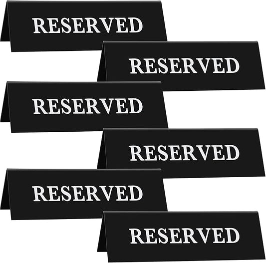 6 Pieces Plastic Reserved Table Sign Table Tent Wedding Guest Reservation Seat by Maitys