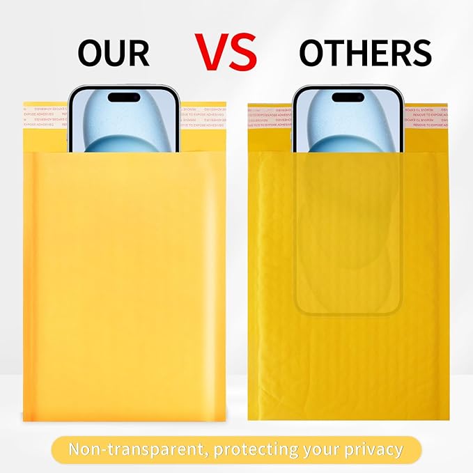 Ctarsthome 52Pack Yellow 3.5x5inch Kraft Bubble Mailers Small Business Mailing - Image 5