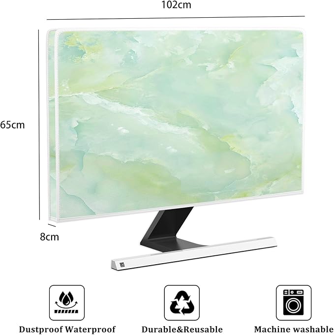 Baocicco Sage Green Marble Waterproof TV Dust Cover 40, 42，43 Inch Anti-Static - Image 2