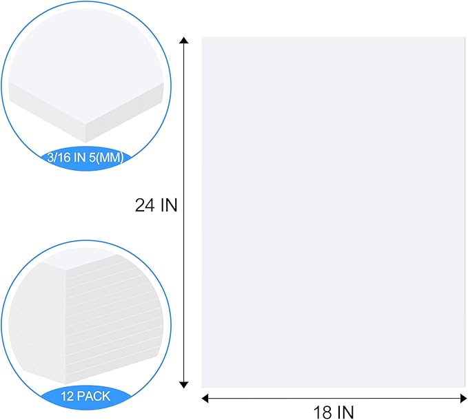 ToLanbbt 12 Pack White Foam Board, Displaying - Image 2