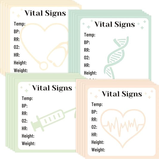 Lovarywow Vital Signs Sticky Notes Gifts, 9 Pack Vitals Notepad 3x3 Inch by Lovarywow
