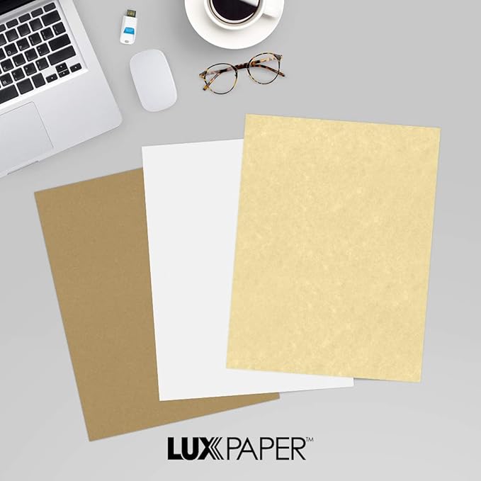 LUXPaper 8.5" x 11" Paper | Letter Size | Gold Parchment | 60lb. Text | 250 Qty - Image 9