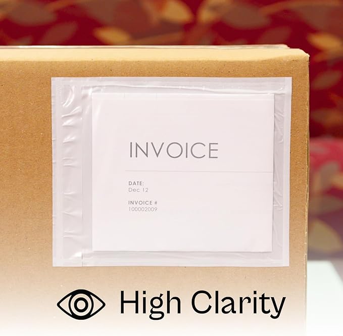PSBM 500 PCS 10 x 12 Inch Clear Blank Packing List Envelopes, Shipping - Image 7