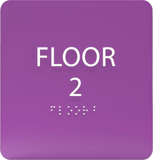 Deep Violet ADA Floor 2 Sign by ADACentralSigns