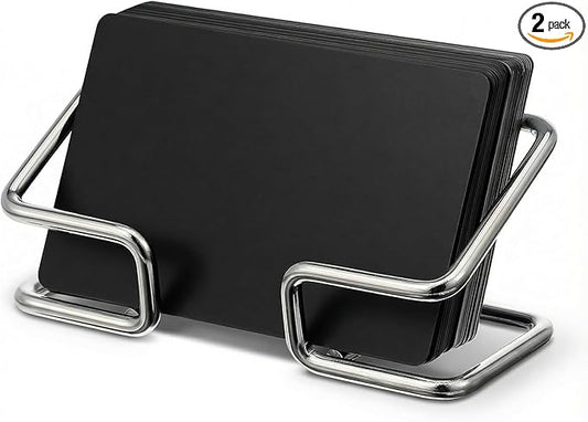 Grevosea 2 Pack Business Card Holder Desk Business Card Organizer Metal Desktop by Unknown